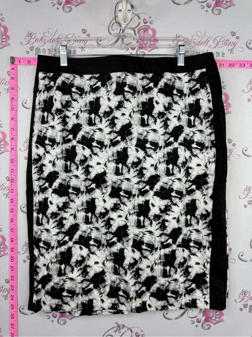 ALICE HOPE skirt tie dye Black & White Abstract Print Pencil Skirt